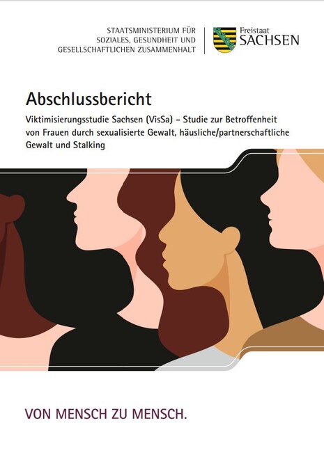 Das Bild zeigt eine stilisierte Illustration von mehreren Frauen im Profil, die nebeneinander angeordnet sind. Ihre Gesichtszüge und Frisuren sind durch klare, flächige Farben und minimalistische Linien dargestellt. Die Hauttöne und Haarfarben variieren.